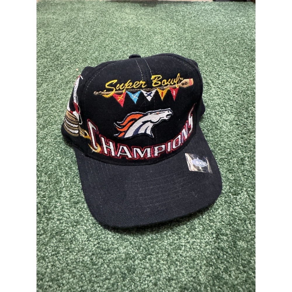 Vtg 1998 Denver Broncos Super Bowl XXXII Champs Snapback Hat Logo Athletic